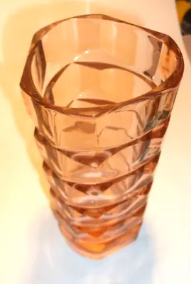 French  Vase  In Subtle Rose Coloured Glass- Lovely 1970s Piece. • £8