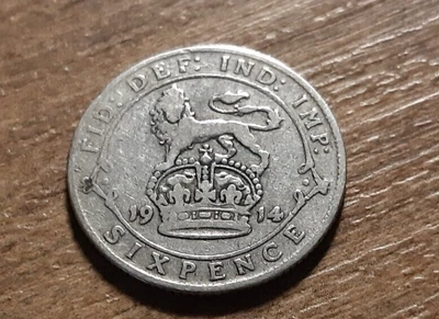 £0.99 • Buy George V Solid Silver Sixpence 1914
