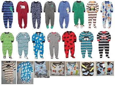 BIG SALE NWT Carter's Boys Fleece Footed 1 Pcs Zip Up Pajamas Sizes 2T 3T 4T • $5.99