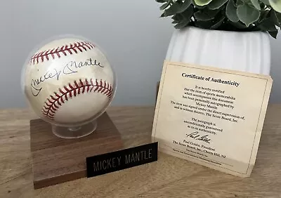 Mickey Mantle Signed Baseball Rawlings American League With COA - NYC Yankees • $550