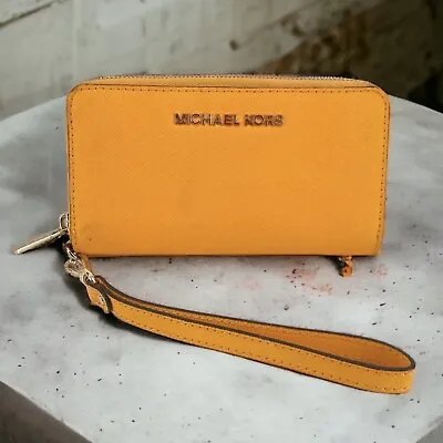 Michael Kors Jet Set Zip Wristlet Wallet Marigold Orange • $69.99