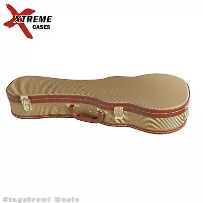 $71 • Buy  Ukulele Concert Size Hard Case Plywood Vintage Style Yellow Tweed Cloth Hc461