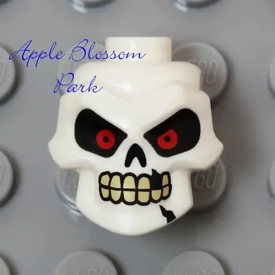 LEGO White Skeleton Skull MINIFIG HEAD - Ninjago Evil Red Eyes Halloween Monster • $4.22