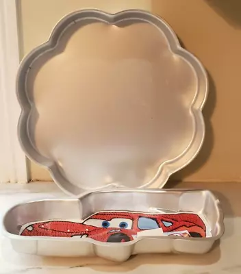 2 VNTG New WILTON PERFORMANCE Cake PANS PETAL 15  Cars Lightning McQueen Disney • £19.27