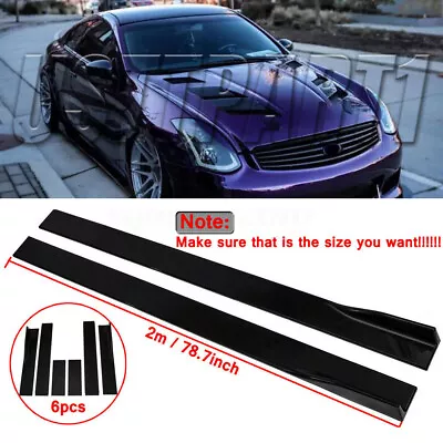 Gloss Black For Infiniti G35 03-2008 07 Coupe 78.7  Side Skirts Splitter Spoiler • $46.95