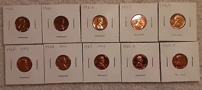 $9.49 • Buy COMPLETE DECADE OF 1960'S LINCOLN PROOF CENTS 1960-1969 San Francisco Mint
