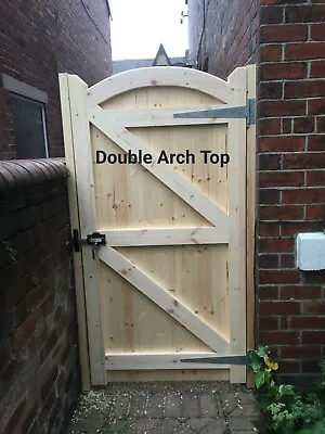 Wooden Garden Gate Arched Top Bespoke Sizes Available FREE DELIVERY • £236.50