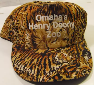 Omaha Zoo Hat Tiger Leopard Vintage AOP Animal Print Ball Cap Henry Doorly USA • $17.17