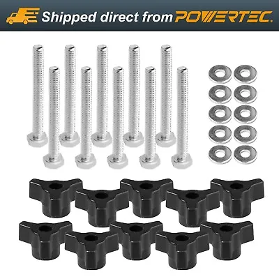 POWERTEC T-Track Knobs 1/4-20 X 1-1/2  Hex Bolts And Washers-10pcs (71068) • $13.99