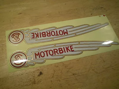 Prewar Schwinn Approved Mens Motorbike Bicycle Horn Tank Peel & Apply Decals  • $35