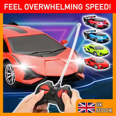 Wireless Remote Control Racing Cars 27MHz Sports Shape 1:22 Scale Kids Toys Gift • £9.49