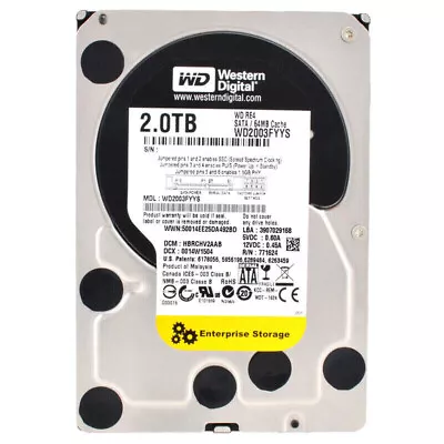 2TB Hard Drive Disk WD7200rpm 3.5  SATA WD2003FYYS CCTV DVR PC • £19.99