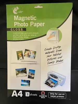 £2.99 • Buy A4 Magnetic Gloss Photo Paper Chiltern Wove - 2 Sheets - Create Fridge Magnets!
