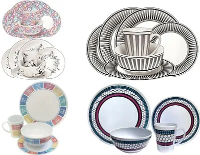 £39.95 • Buy 16-Piece Melamine Dinner Set Family Picnic Tableware Party Plates Bowls Mugs Set