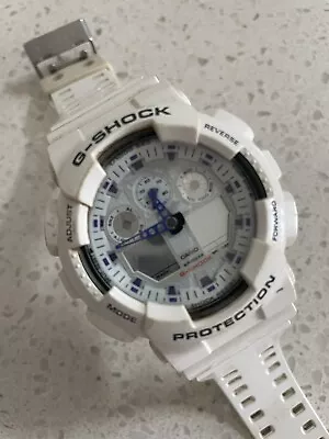 White/Purple Casio G-Shock GA100A Men’s Analog & Digital Watch • $50