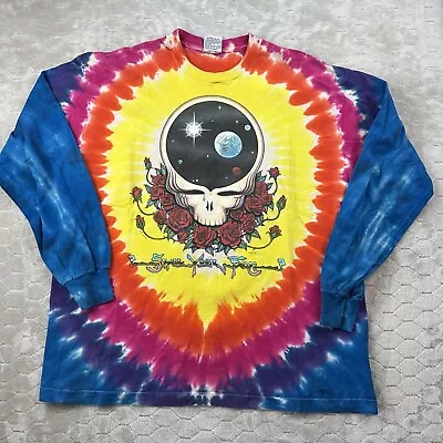 VTG Liquid Blue Grateful Dead Space Your Face Tie Dye Long Sleeve Shirt - Sz XL • $144