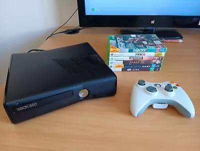 Xbox 360 S Slim Console 250 GB Bundle 1 Controller 6 Games Free Postage  • $169