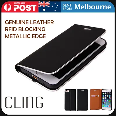 Cling Case Infinity Genuine Leather Wallet RFID Blocking For IPhone X 8 8 + Plus • $9.98