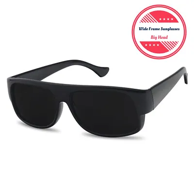 XL Large Super Dark OG Cholo Wide Frame Sunglasses Black Lowrider Loc Gangster • $10.99
