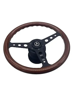 Mercedes-Benz W123 W124 W126 W201 MOMO Indy BLACK Steering Wheel Mahogany Wood • $399.95