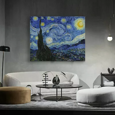 Canvas Wall Art Hand-painted Oil Painting Vincent Van Gogh - Starry Night • $95