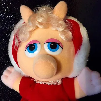 Muppets MISS PIGGY Holiday Plush 11.5  1987 JIM HENSON EUC • $18.96