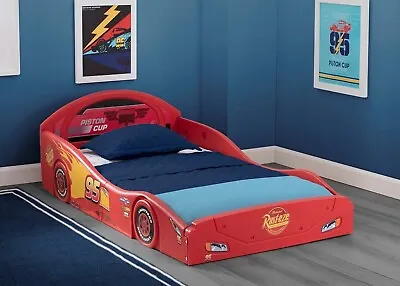 Boys Disney Pixar Cars Lightning McQueen Plastic Toddler Race Car Bed Kid Child • $75.99