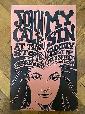 Original RARE John Cale (Velvet Underground) & My Sin Poster 1985 San Francisco • $175