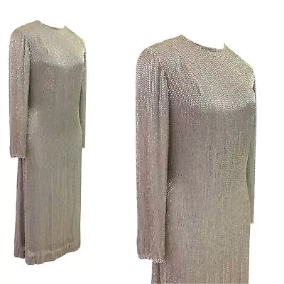 Vintage Late 1970s 70s Designer Victoria Royal LTD Heavy Beaded Cocktail Dress • $725