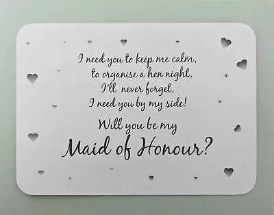 WILL YOU BE MY Walk Me Down The Aisle | Witness | Flower Girl Card + Others • £3