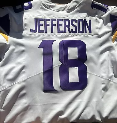 JUSTIN JEFFERSON #18 Vikings White Nike Vapor Elite Football Jersey Sz 52 NWT • $259.99