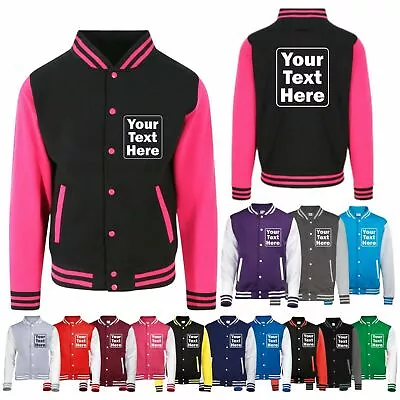 £22.39 • Buy Personalised Printed American Baseball College Letterman Varsity Jackets XS-2XL