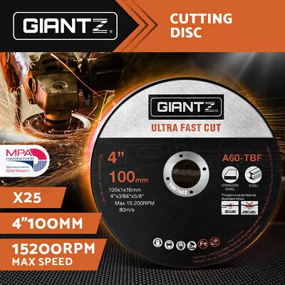 Giantz 25-Piece Cutting Discs 4  100mm Angle Grinder Thin Cut Off Wheel Metal • $15.95