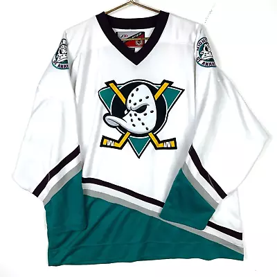 Vintage Mighty Ducks Of Anaheim Pro Player Jersey Extra Large White Nhl Hockey • $50.99