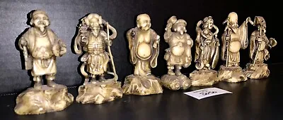 7 Immortal Lucky Gods Figurines Asian Japanese Celluloid Or Plastic Vtg • $55.10