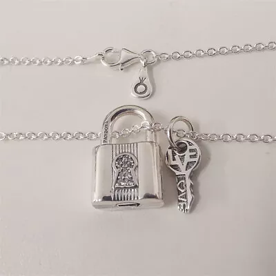 Pandora  S925   And Lock Key Necklace Set 45/60cm • £51