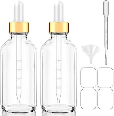 Bumobum Glass Bottle With Dropper 4 Oz Clear Eye Dropper Bottle For Essential O • $13.12