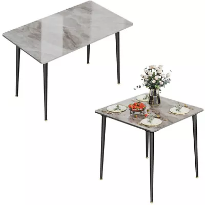 Oversize Slate Kitchen Dining Table Marble Counter-height Table Solid Metal Legs • $159.92