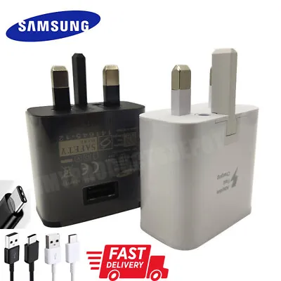 Genuine Fast Charger 15W UK Plug Type C Cable For Samsung Galaxy Phones Tablets • £3.59