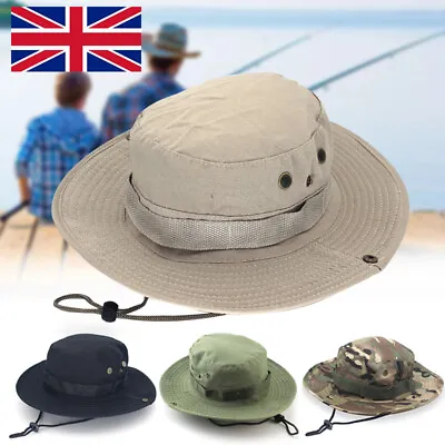 Outdoor Mens Women Sun Hat Safari Bush Boonie Hiking Fishing Cap Large Wide Brim • £3.45