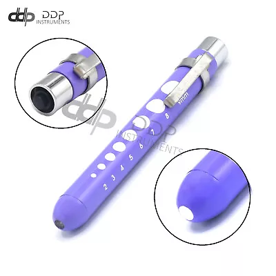 Purple Reusable Nurse Penlight Pocket Medical LED With Pupil Gauge PL-013 • $10.90