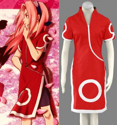 NARUTO Haruno Sakura Child Kid Anmie Manga Cosplay Costume Uniform Set • $41