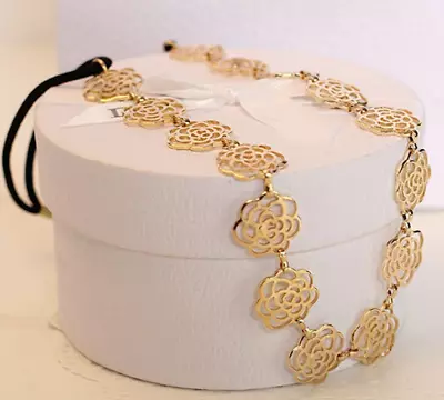 Hollow Gold Metal Chain Flower/ Floral Hairband / Headband / Alice Band • £2.45