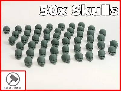 50x 3D Printed Small Resin Skulls Basing Material Bits Warhammer 40k AoS D&D • £2.99