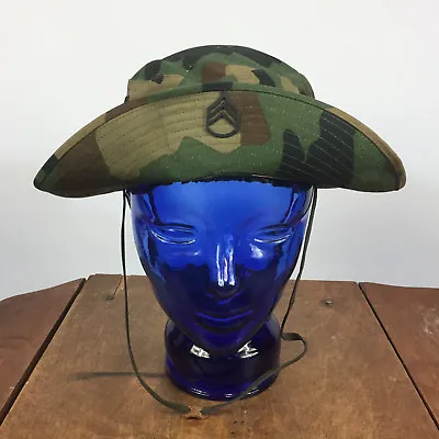 Vintage Army Military ERDL Boonie Green WWII Korean Vietnam War Hat Cap Camo • $127.49