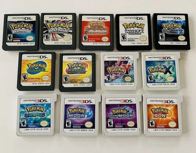 $44.97 • Buy U PICK - Nintendo 3DS DS Pokemon Game Carts Sun Moon X Y White Black 2 Platinum