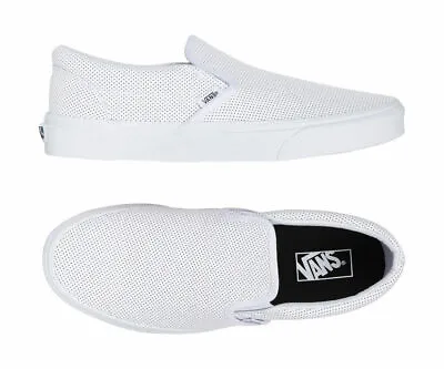 $99.95 • Buy Vans Shoes Classic Slip On White Perforated Leather Cso Free Post Aust Seller