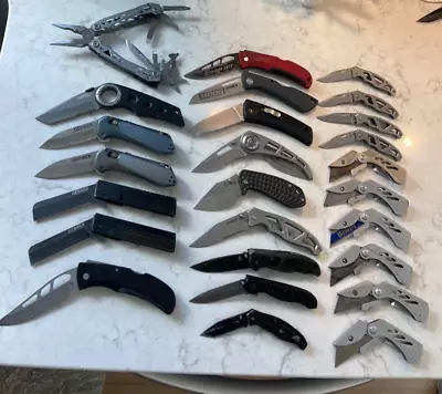 Gerber Twenty-six (26) Piece Lot (19) Gerber Knives (6) Box Knife (1) Multi Tool • $2.74