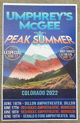 $9.99 • Buy UMPHREY’S McGEE Dillon, Red Rocks, Vail, Colorado 2022 Promo 11x17 Poster