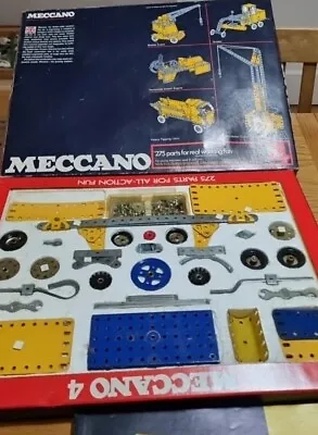 Vintage Meccano Set 4 From 1970s 99% Complete In Original Box With Manuals  • £50